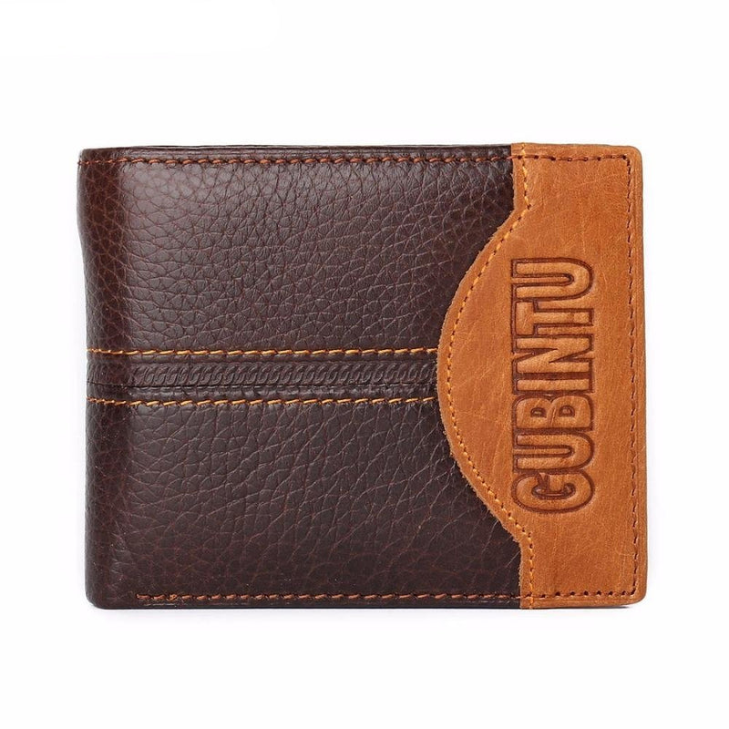 Genuine Leather Brand Casual Zipper Men's Leather Purse