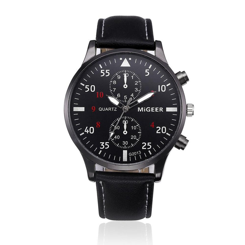 Men Retro Design Leather Band Watches