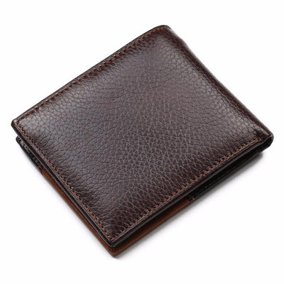 Genuine Leather Brand Casual Zipper Men's Leather Purse