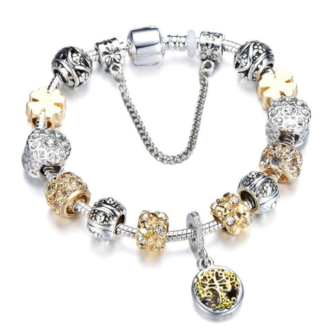 Vintage Silver Color Charm Bracelet