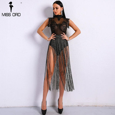 Sexy Spring and Summer Tassel  Night Club Playsuit Bodicon Dress