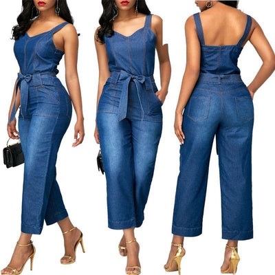 Woman Jumpsuit High Waist Jean