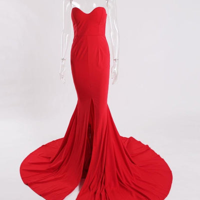 Sexy Strapless V Neck Padded Mermaid Party Dress