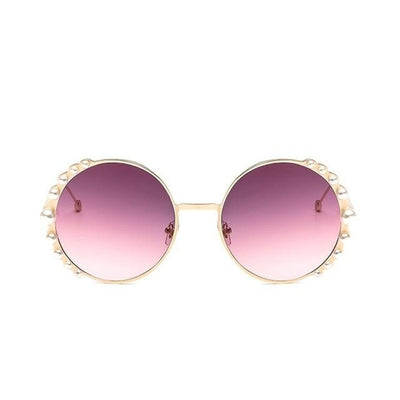 Luxury Round Women Sunglasses Pearl Decoration