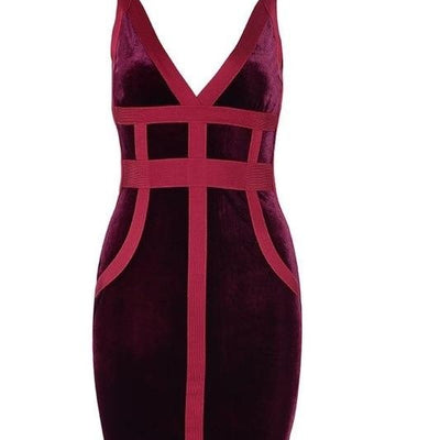 Women Sleeveless Sexy V-neck Bodycon, Evening Elegant Party Celebrity Club Dresses