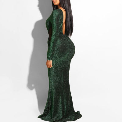 Women Long Sexy Fall Vintage Elegant Mermaid Sequin Dress