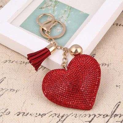6 Colors Love Heart Pendant Key Chains For Girls
