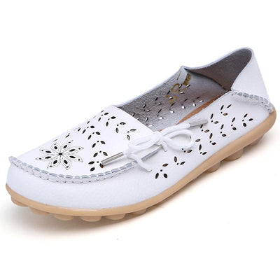 Lace-up Genuine Leather Women Flats Shoe F