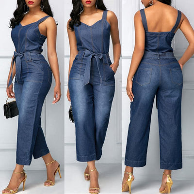 Woman Jumpsuit High Waist Jean