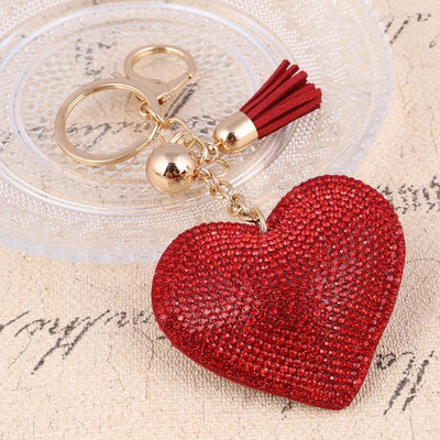 6 Colors Love Heart Pendant Key Chains For Girls