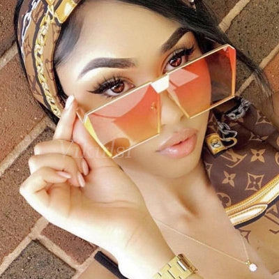 Square Designer Gradient Clear Sunglasses