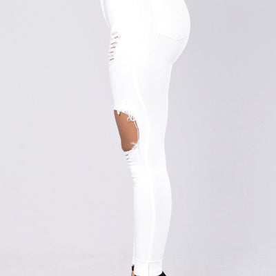 Women High Waist Skinny Pencil Denim Pants