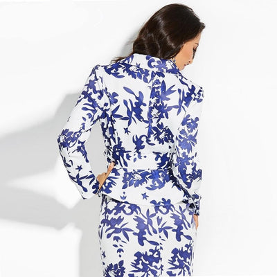 2 piece women's floral lace up elegant coat lace up fashion office Formal ladies jacket