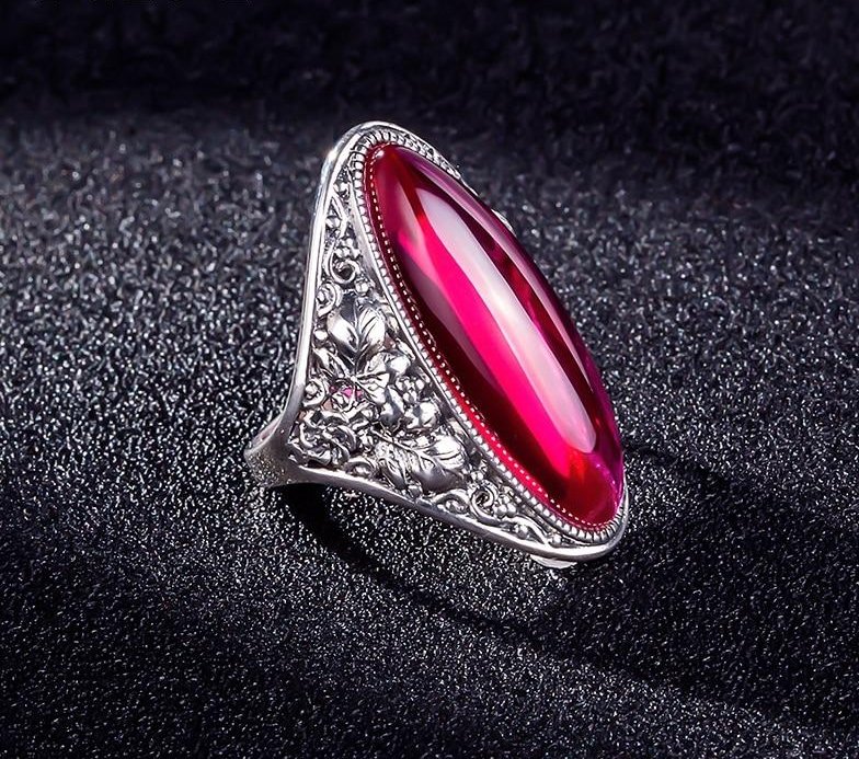 10*30mm Red Garnet Rings Blue Pink Boule Rings