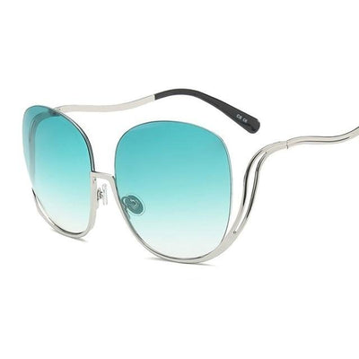 Luxury Women Retro Half Frame Round Sunglasses