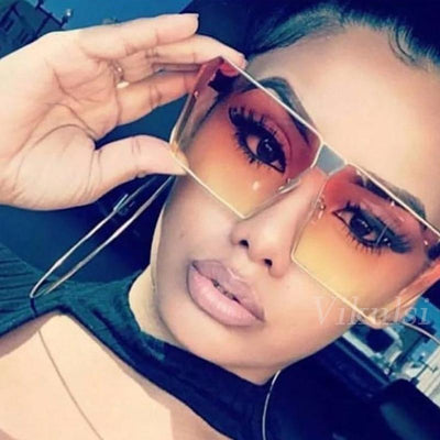 Square Designer Gradient Clear Sunglasses