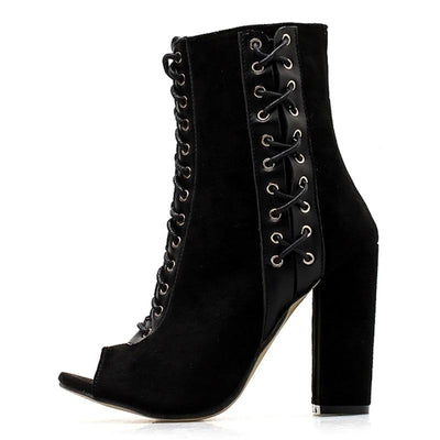 New Fashion Design Women's Peep Toe Zipper Boots