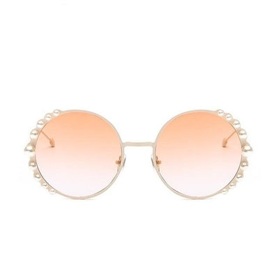 Luxury Round Women Sunglasses Pearl Decoration