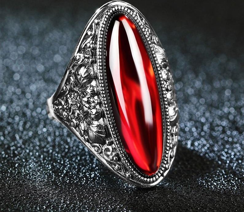 10*30mm Red Garnet Rings Blue Pink Boule Rings