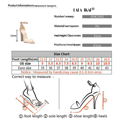 Women Sandals Ankle Strap Pumps Super High Heels