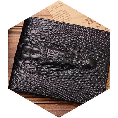 Genuine Leather Men Wallets Crocodile pattern