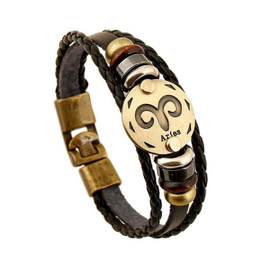 Handmade Leather Zodiac Constellation Bracelets