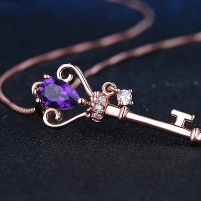 Crown Key Pendant Necklace