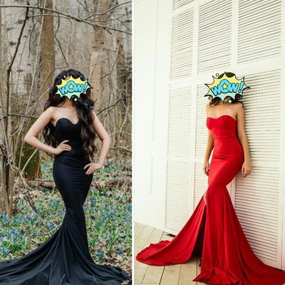 Sexy Strapless V Neck Padded Mermaid Party Dress