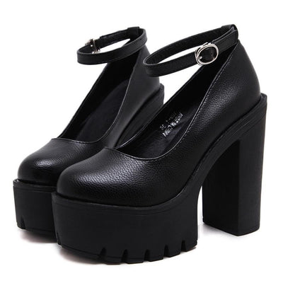 casual high-heeled platform pumps