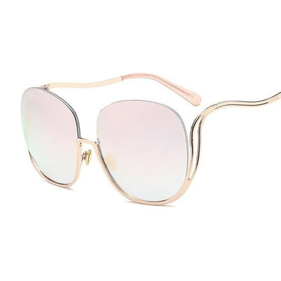 Luxury Women Retro Half Frame Round Sunglasses