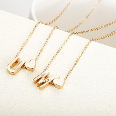 Tiny gold initial necklace gold letter necklace