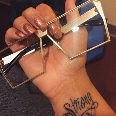 Square Designer Gradient Clear Sunglasses