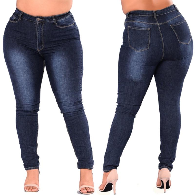 Plus Size High Waist Skinny Pencil Jeans
