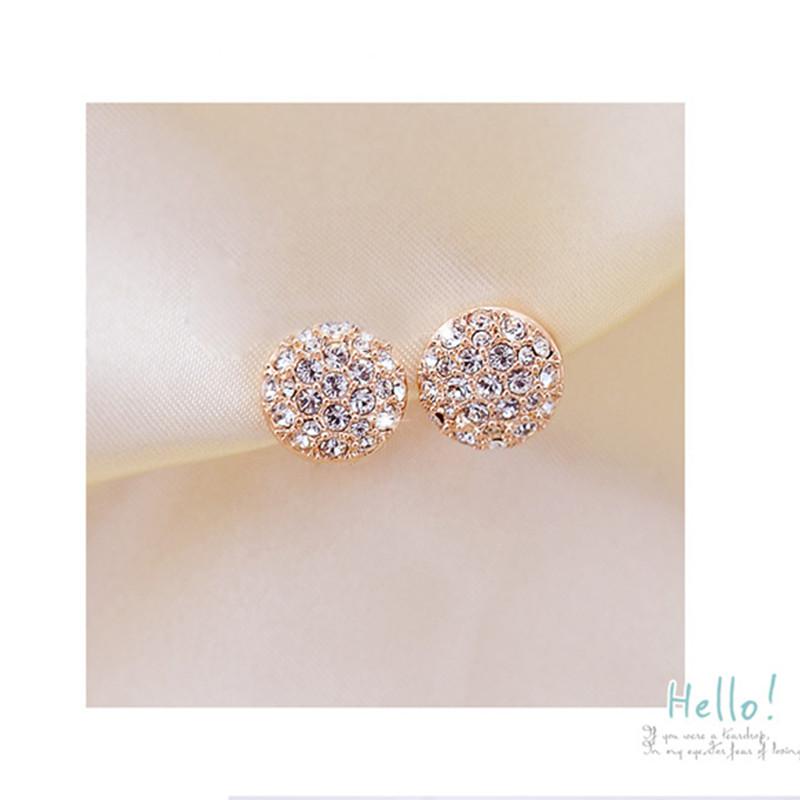 Gold Crystal Stud Earring for Women