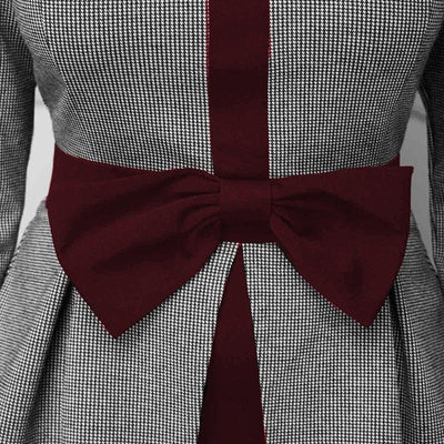 Women Vintage Bodycon Elegant Bowknot Office Maxi Dress