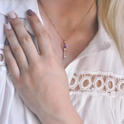 Crown Key Pendant Necklace