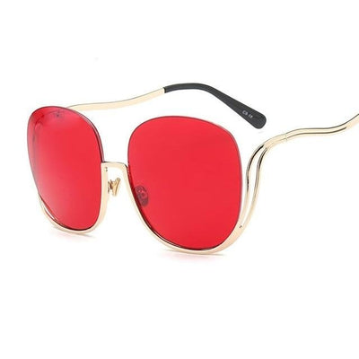 Luxury Women Retro Half Frame Round Sunglasses
