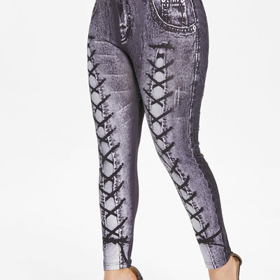Plus Size Elastic High Waist Workout Legging
