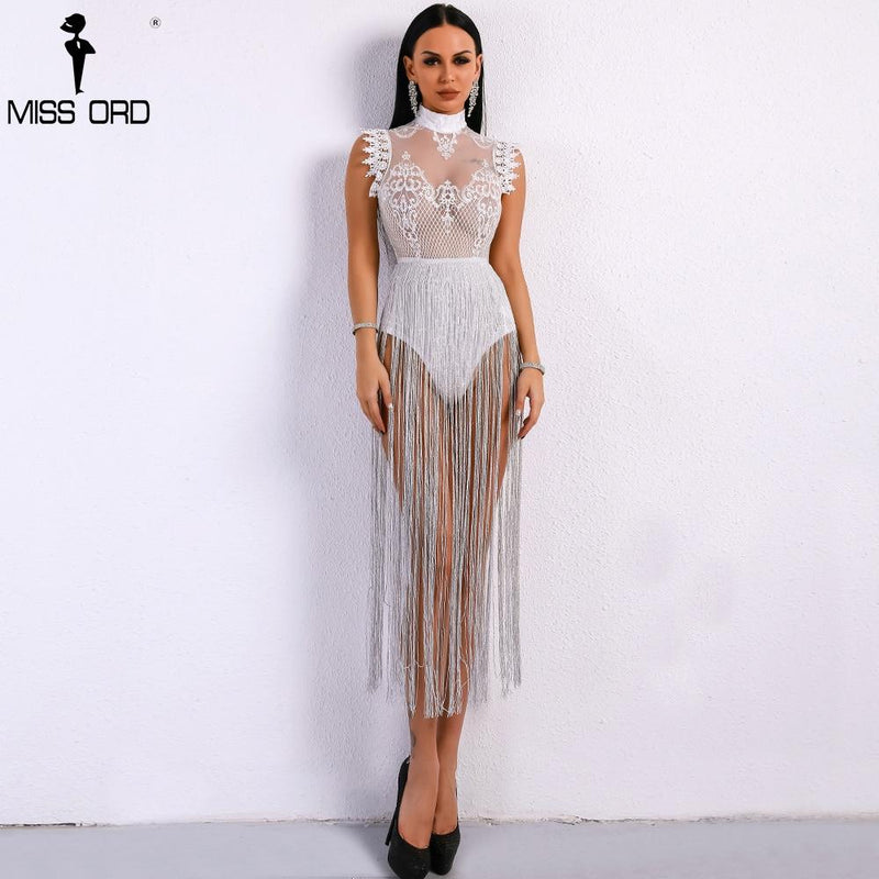 Sexy Spring and Summer Tassel  Night Club Playsuit Bodicon Dress