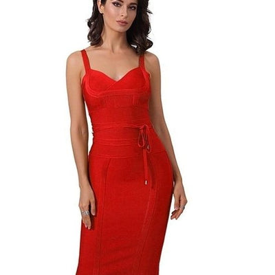 Women's Bandage Sexy Celebrity Spaghetti Strap Bodycon Dress Party Nightclub Dress