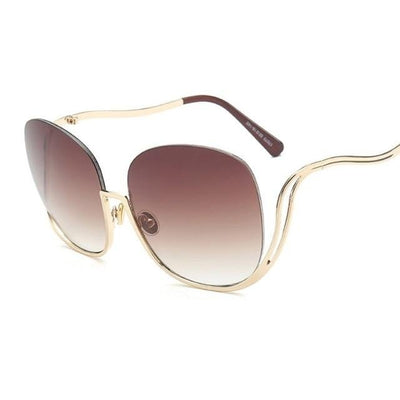 Luxury Women Retro Half Frame Round Sunglasses