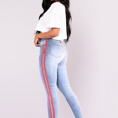 Classic High Waist Skinny Stretch Pencil Denim Pants