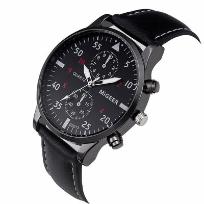 Men Retro Design Leather Band Watches