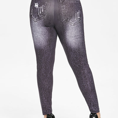Plus Size Elastic High Waist Workout Legging