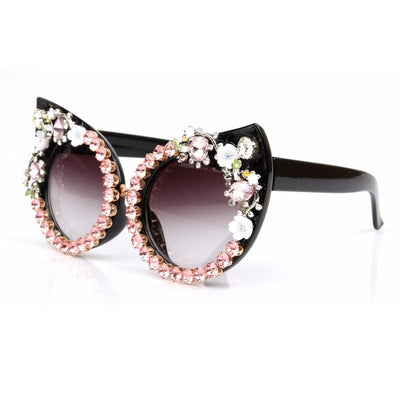 Cat Eyes Rhinestone Decoration Sunglasses