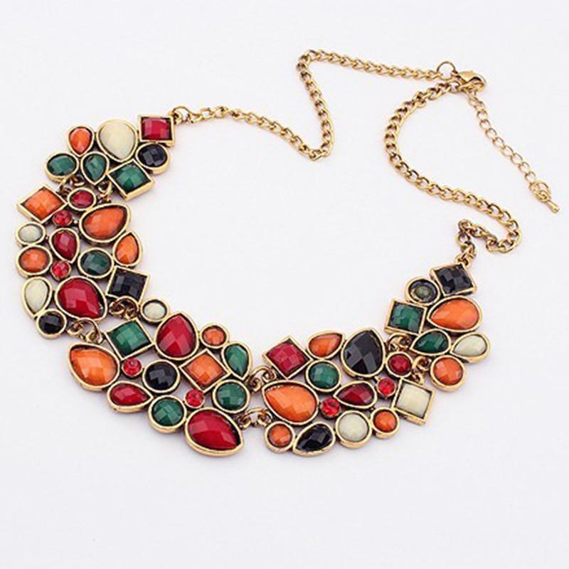 8 Colors Multi color Big Pendant Clavicle Chain Necklace