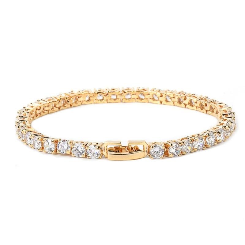 Iced Zircon Tennis Chain Bracelet Men's Hip hop Jewelry