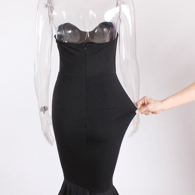 Sexy Strapless V Neck Padded Mermaid Party Dress