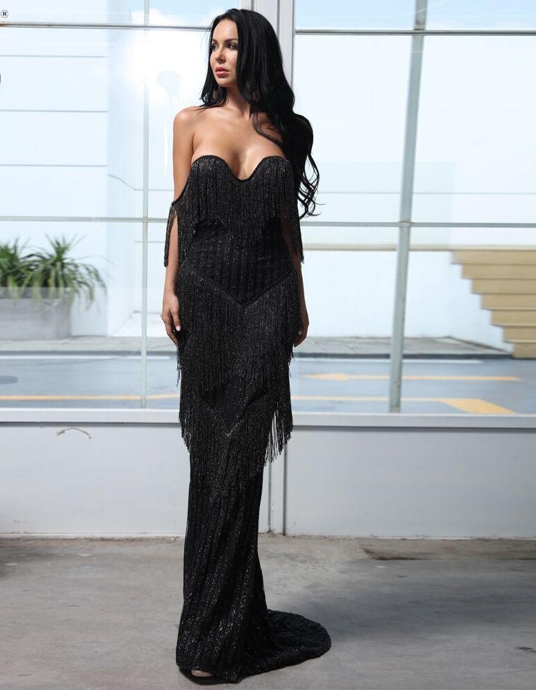 Sexy Bra Off Shoulder Backless Glitter Dress