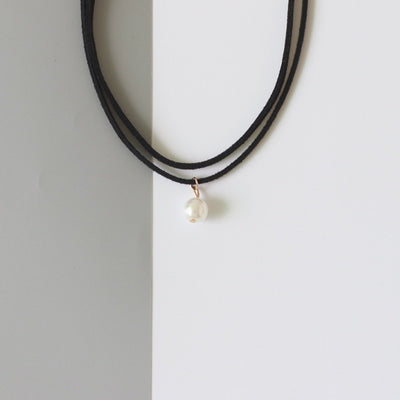 Double Layer Single Imitation Pearl Choker Necklace Collier